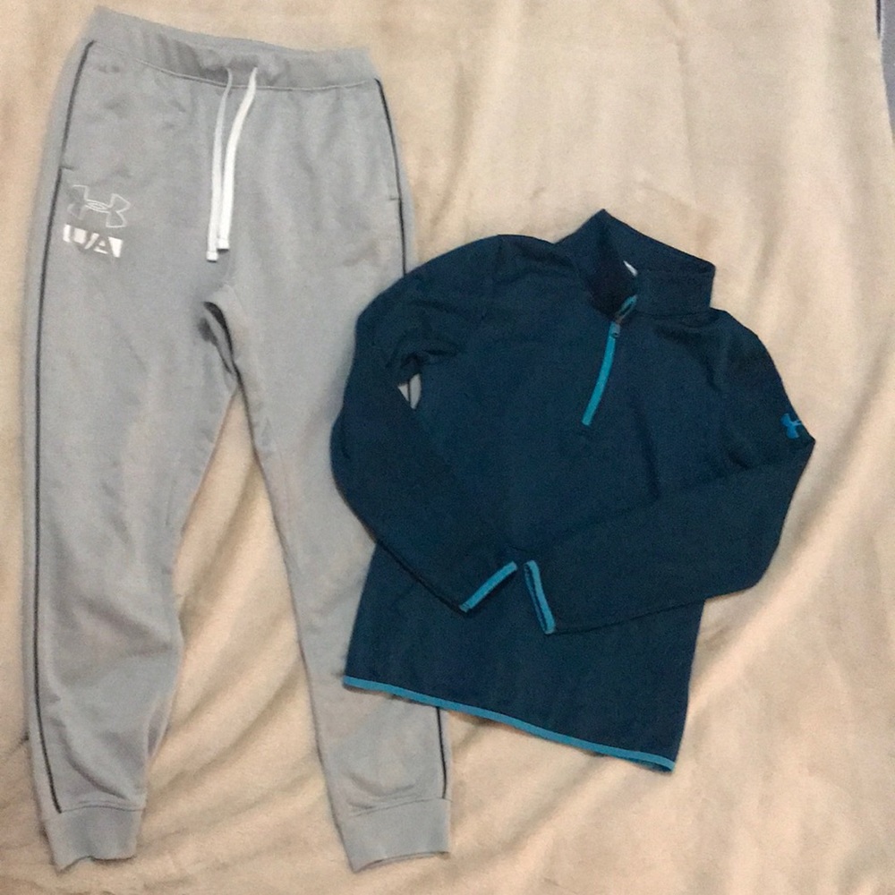 Lot Boys Under Armour Joggers and Sweater Size XL
